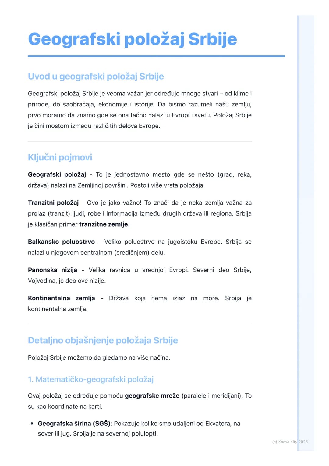 # Geografski položaj Srbije
Uvod u geografski položaj Srbije
Geografski položaj Srbije je veoma važan jer određuje mnoge stvari - od klime