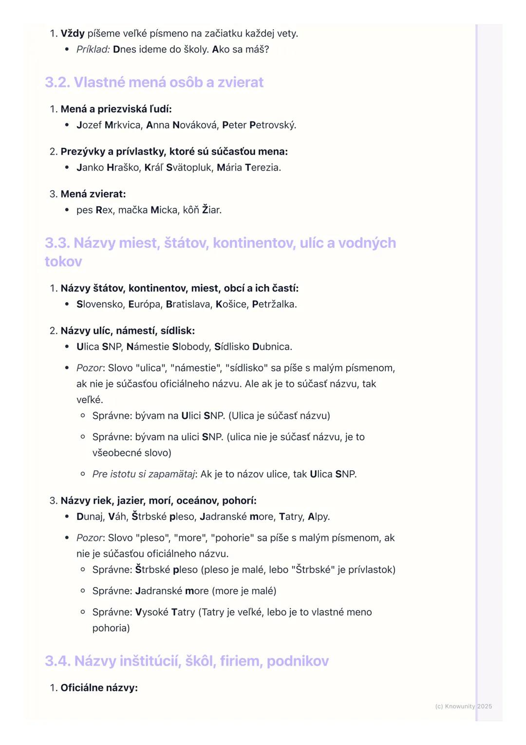 # Pravopis veľkých písmen
1. Prehľad pravopisu veľkých písmen
Ahojte! Dnes si zopakujeme a naučíme sa, kedy píšeme veľké písmená. Je to
ve