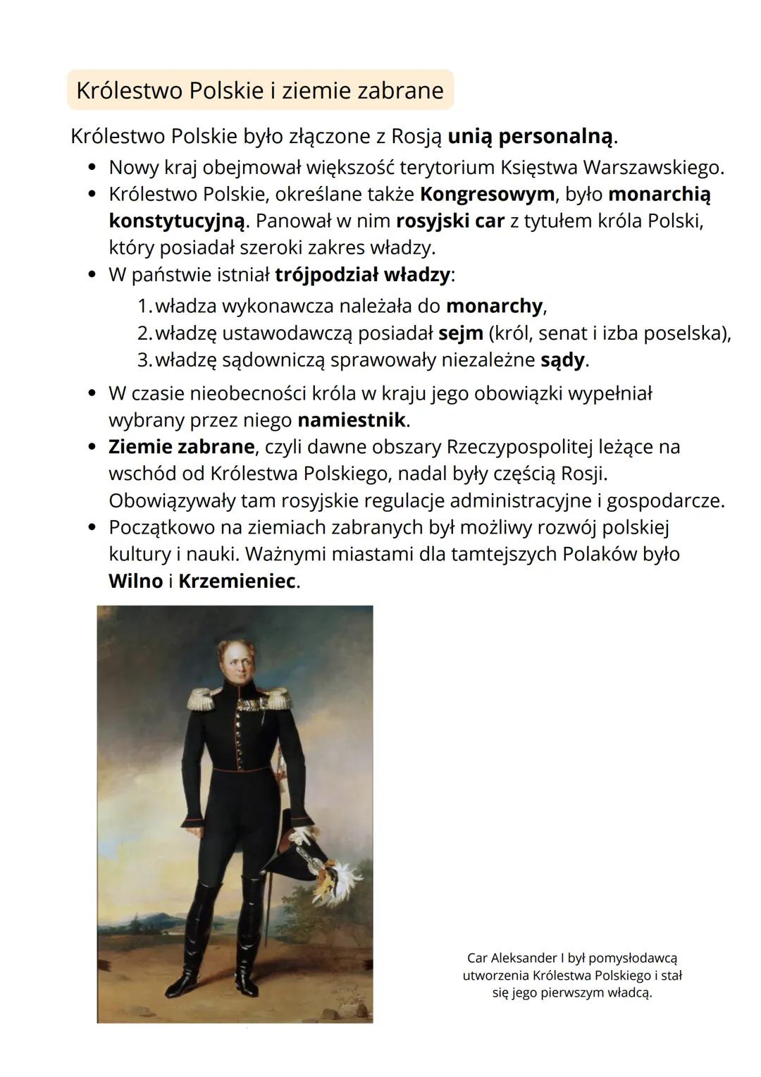 # SYSTEM WIEDEŃSKI NA
# ZIEMIACH POLSKICH
Ziemie polskie w latach 1815-1830
Ziemie polskie w latach 1815-1830 posiadały różny status
*