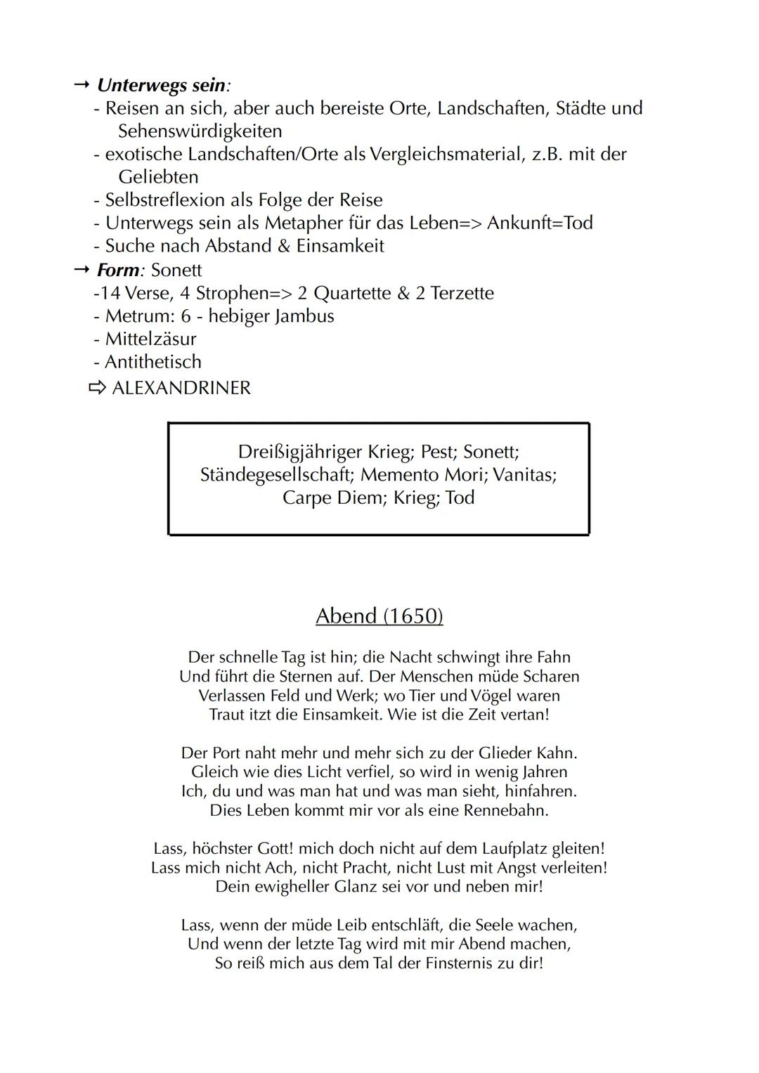 Lyrik: „Unterwegs sein"
Motive
→ Sehnsucht, Heimweh, Fernweh
→ Unterwegs sein als Entwicklungsprozess
→ "Sehnsuchtsland": Italien
→ Unterwe