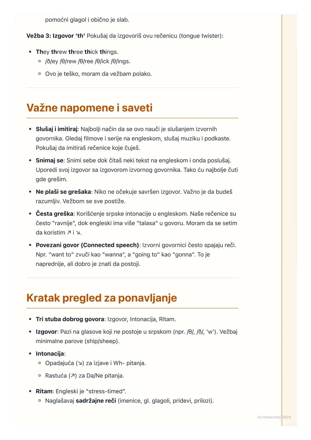 # Izgovor, intonacija i ritam
Uvod u izgovor, intonaciju i ritam
Ovo je važno jer nije dovoljno samo znati reči i gramatiku. Način na koji