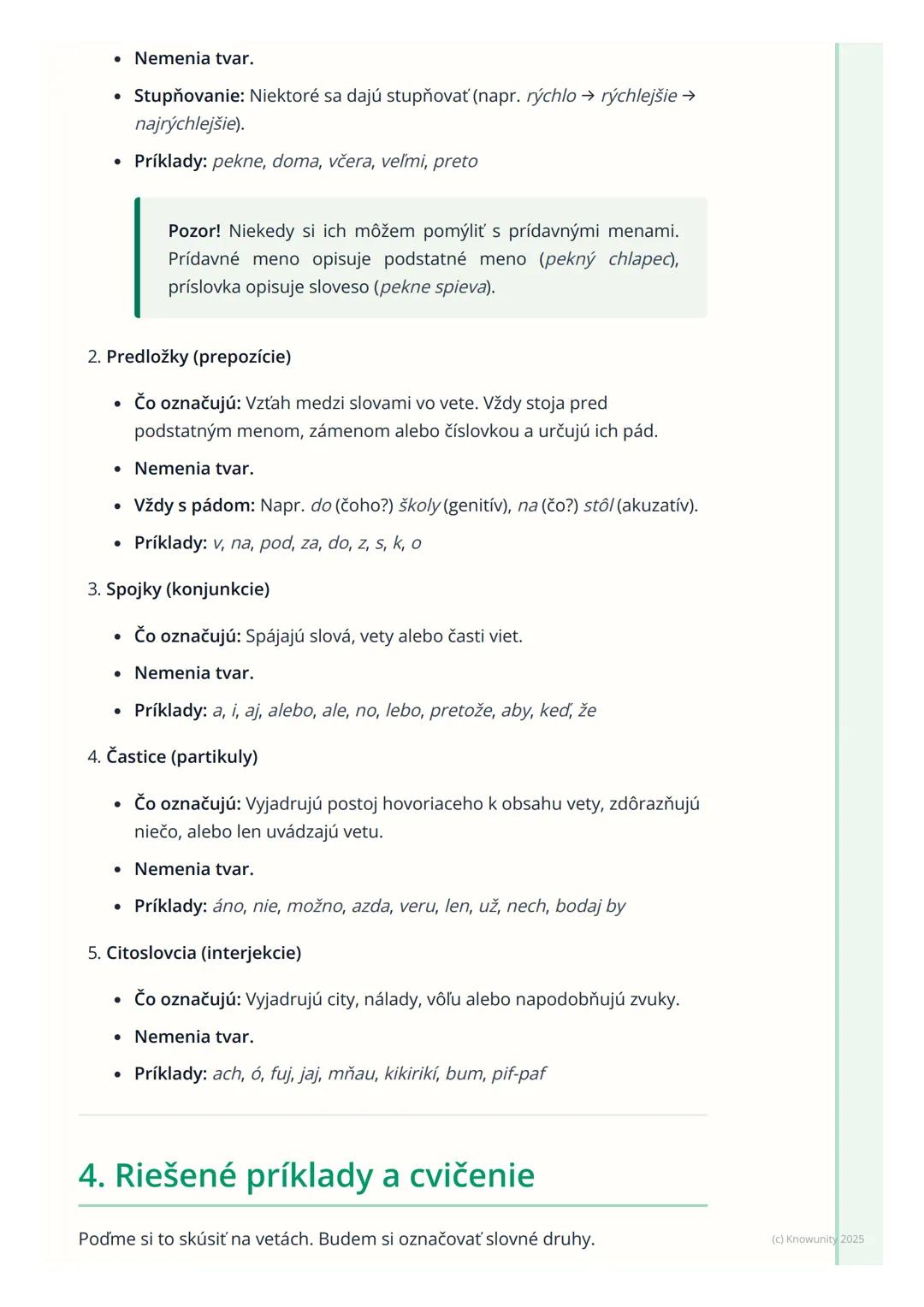 # Slovné druhy
1. Prehľad a úvod
Takže, ideme si zopakovať slovné druhy. Je to super dôležité, lebo nám to
pomáha rozumieť, ako funguje ná